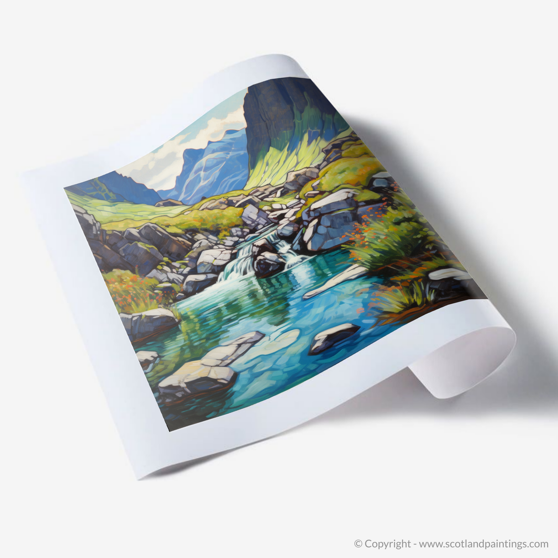 Art Print of The Fairy Pools, Isle of Skye in summer