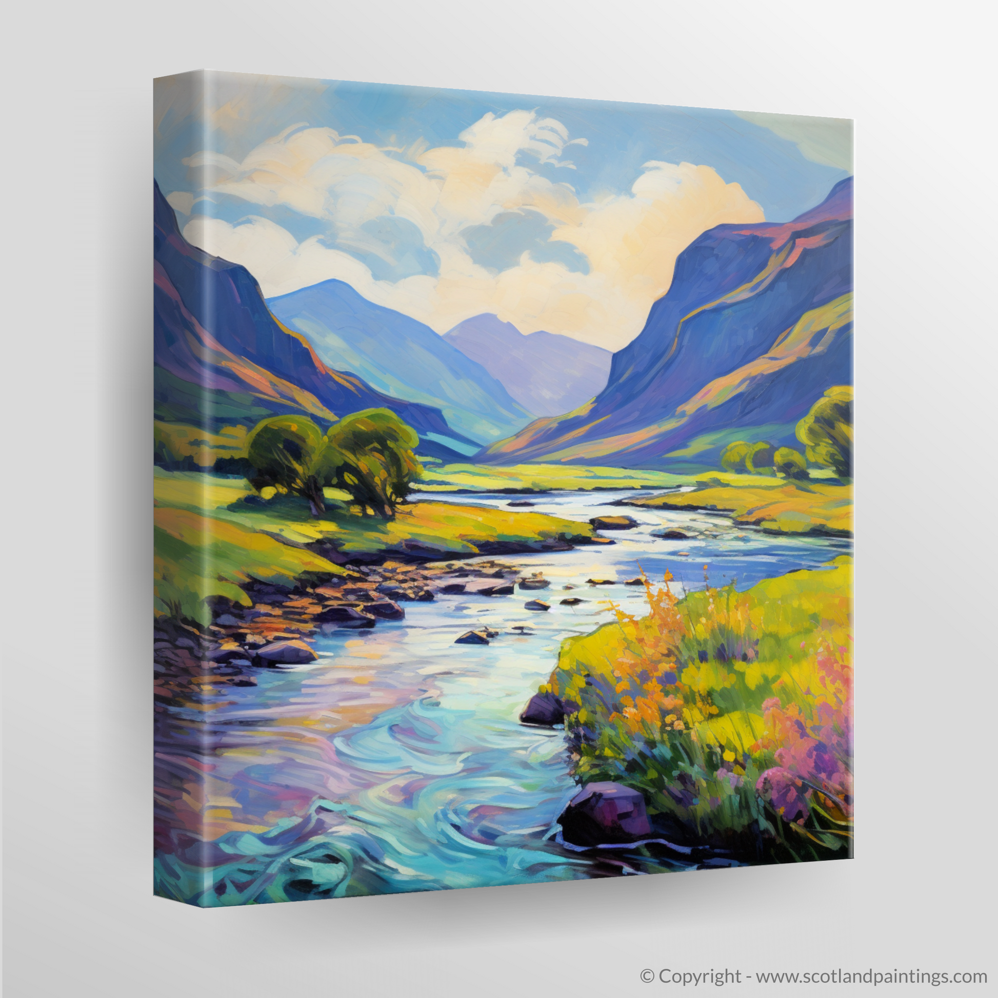 Canvas Print of River in Glencoe during summer