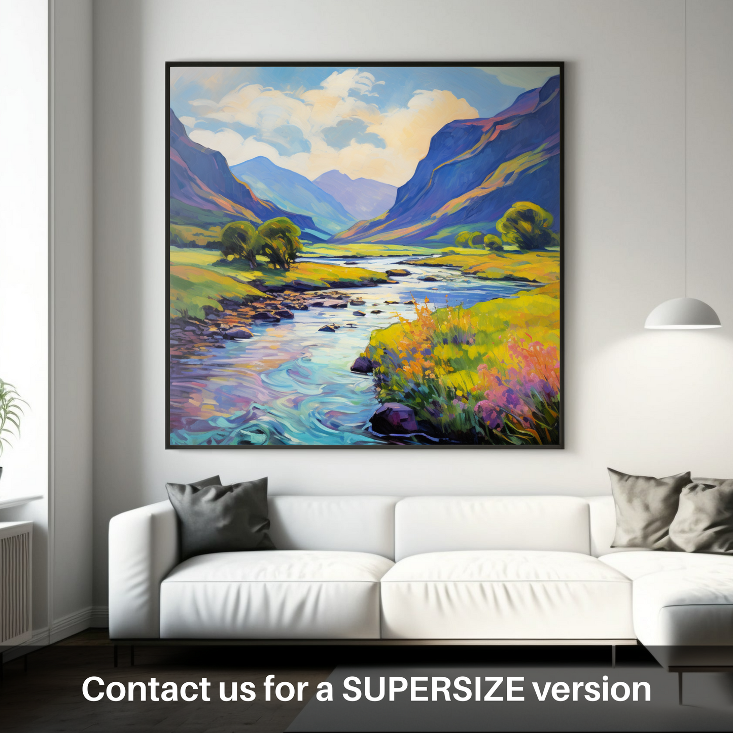 Huge supersize print of River in Glencoe during summer