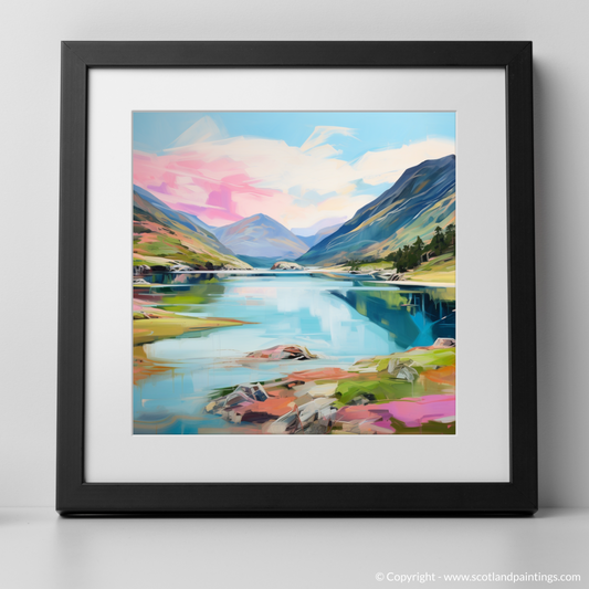 Art Print of Loch Shiel, Highlands in summer with a black frame