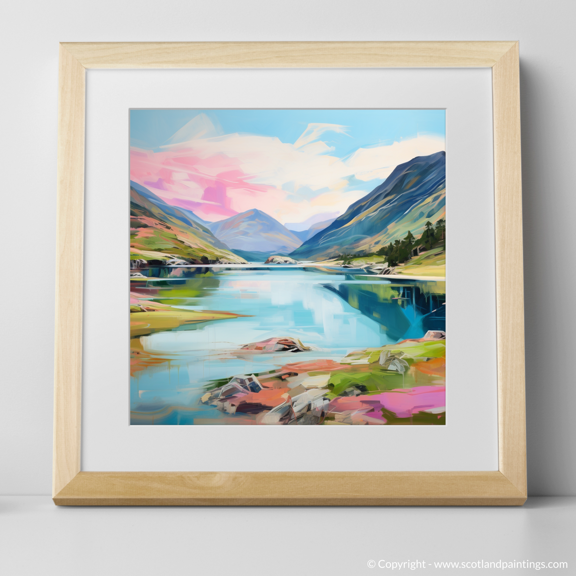Art Print of Loch Shiel, Highlands in summer with a natural frame