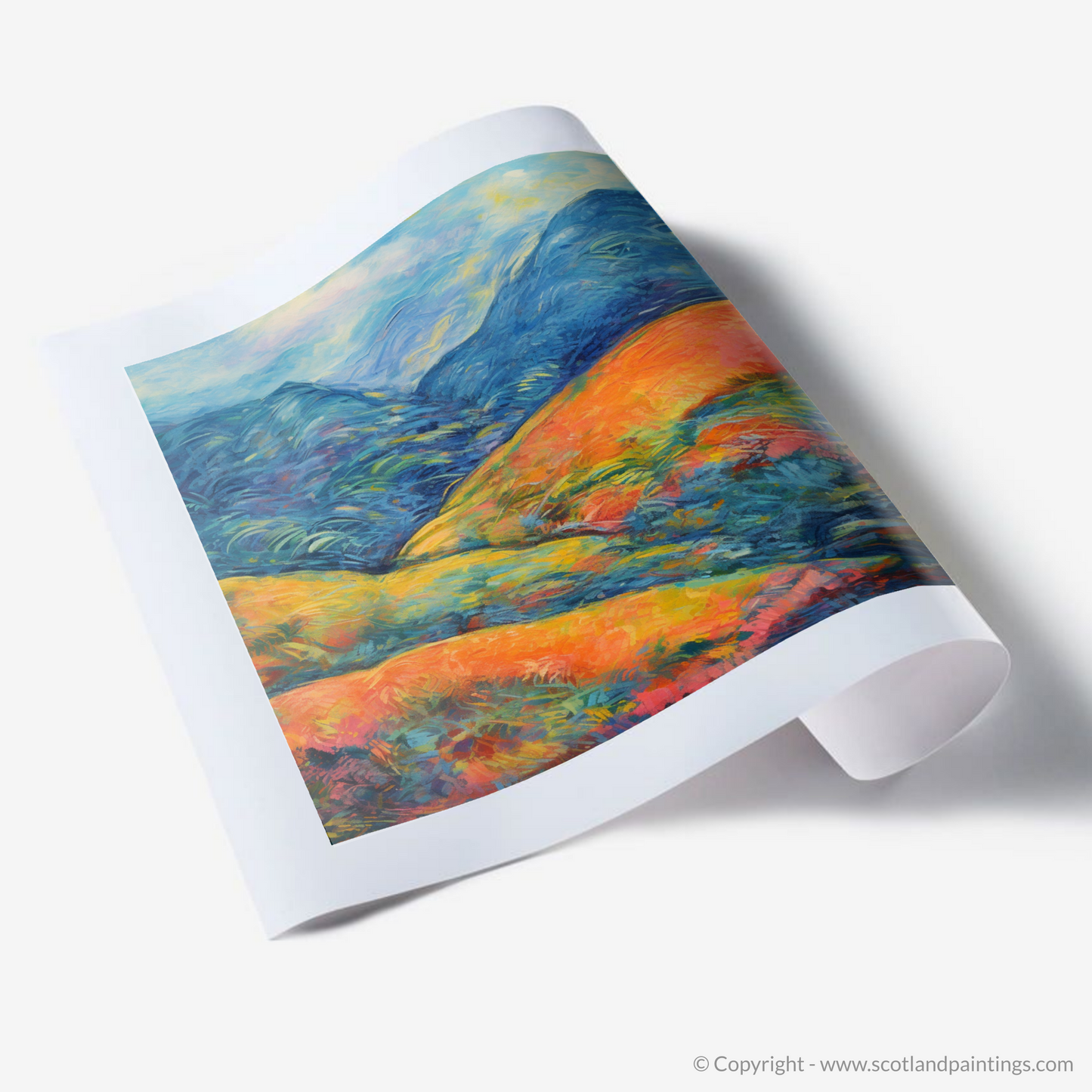 Painting and Art Print of Glen Strathfarrar, Highlands in summer. Summer Essence of Glen Strathfarrar.