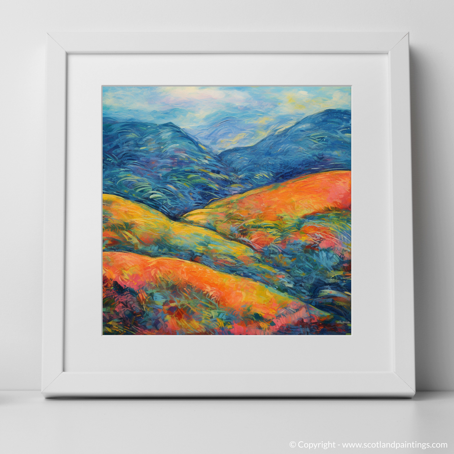 Painting and Art Print of Glen Strathfarrar, Highlands in summer. Summer Essence of Glen Strathfarrar.