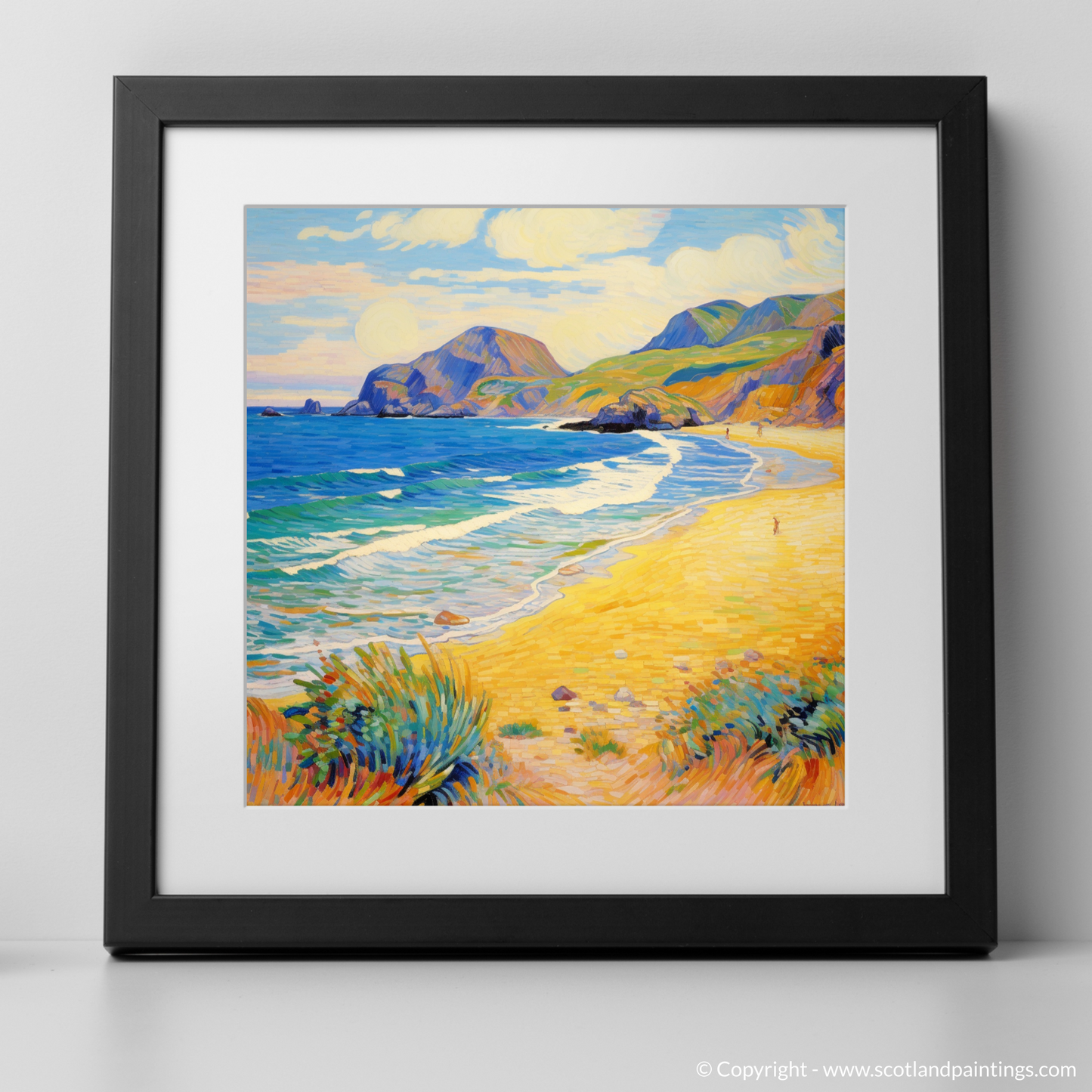 Art Print of Sandwood Bay, Sutherland in summer with a black frame