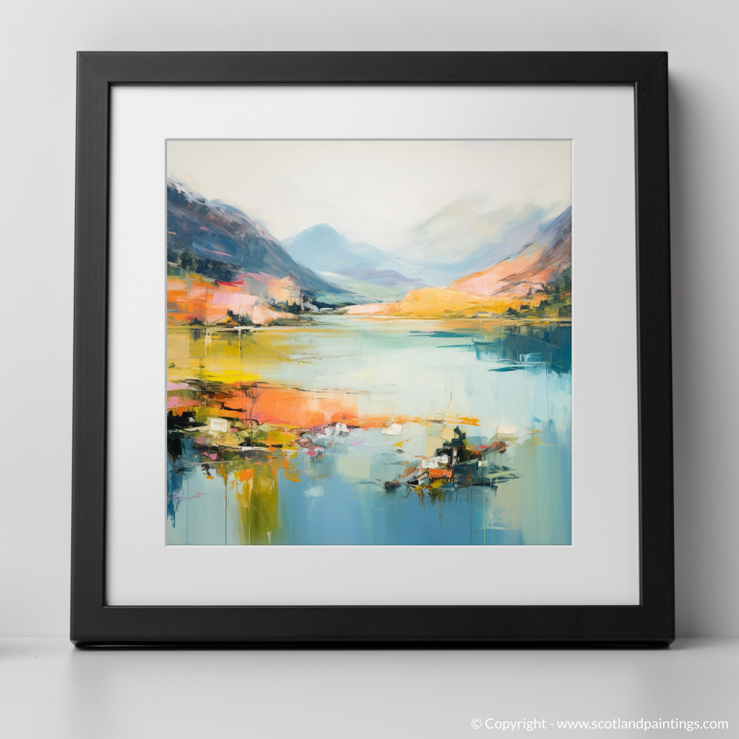 Art Print of Loch Morar, Highlands in summer with a black frame