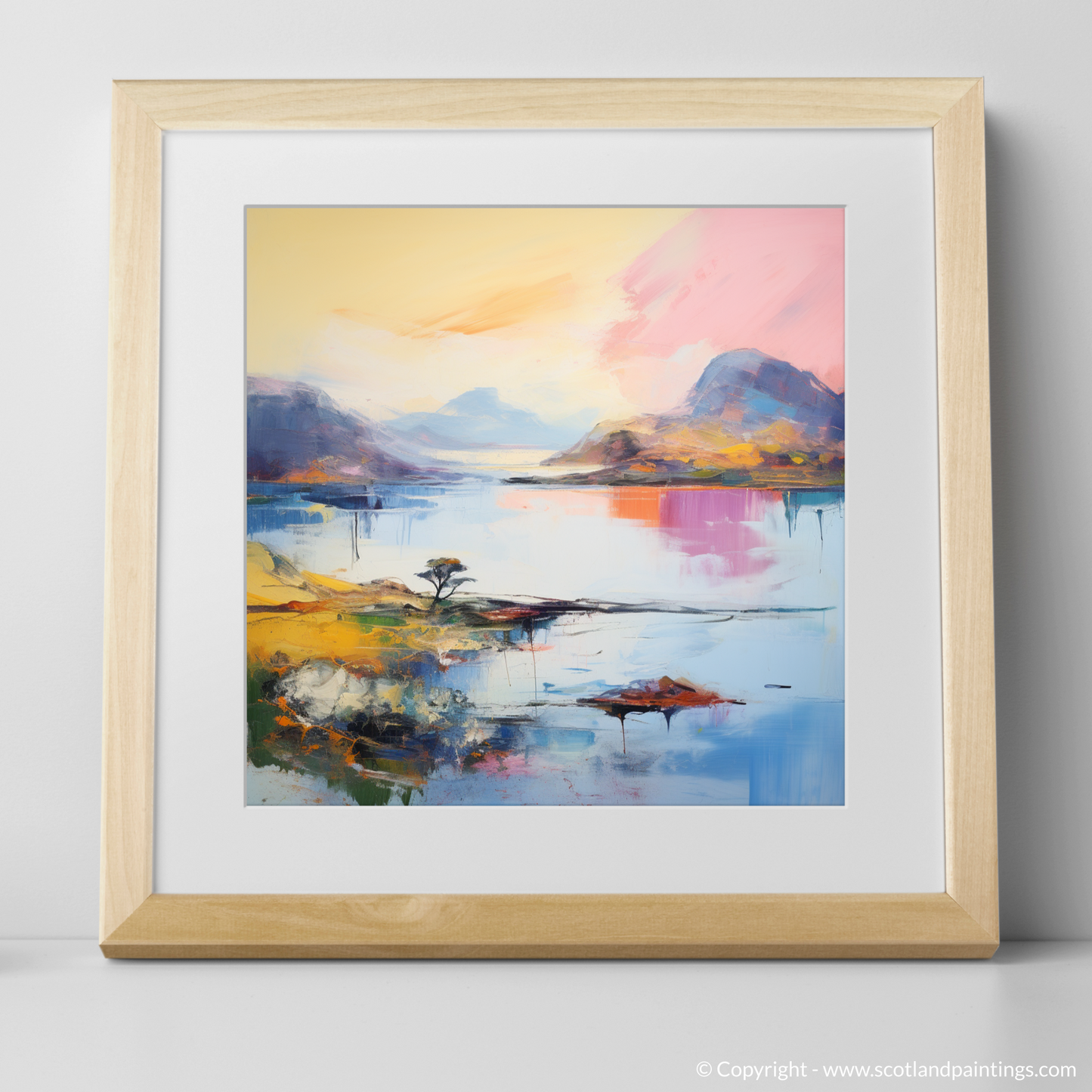 Art Print of Loch Morar, Highlands in summer with a natural frame