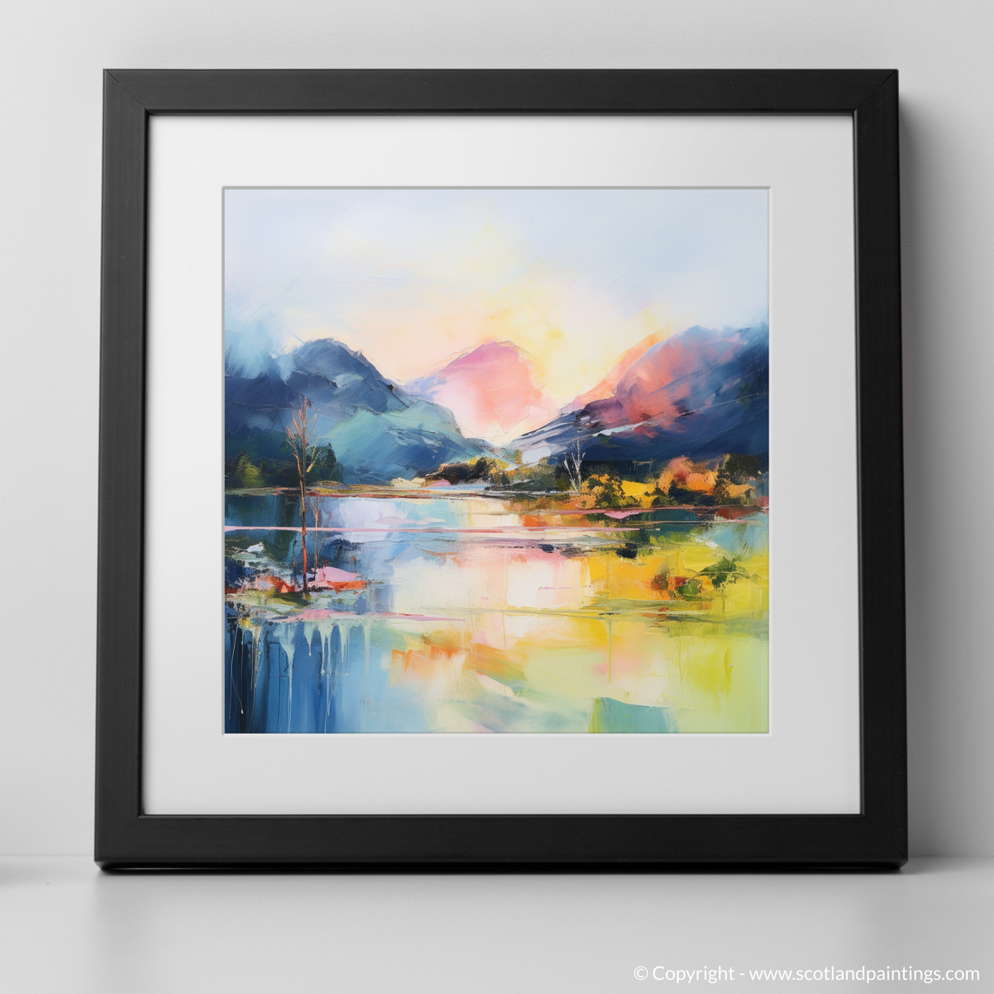 Art Print of Loch Morar, Highlands in summer with a black frame