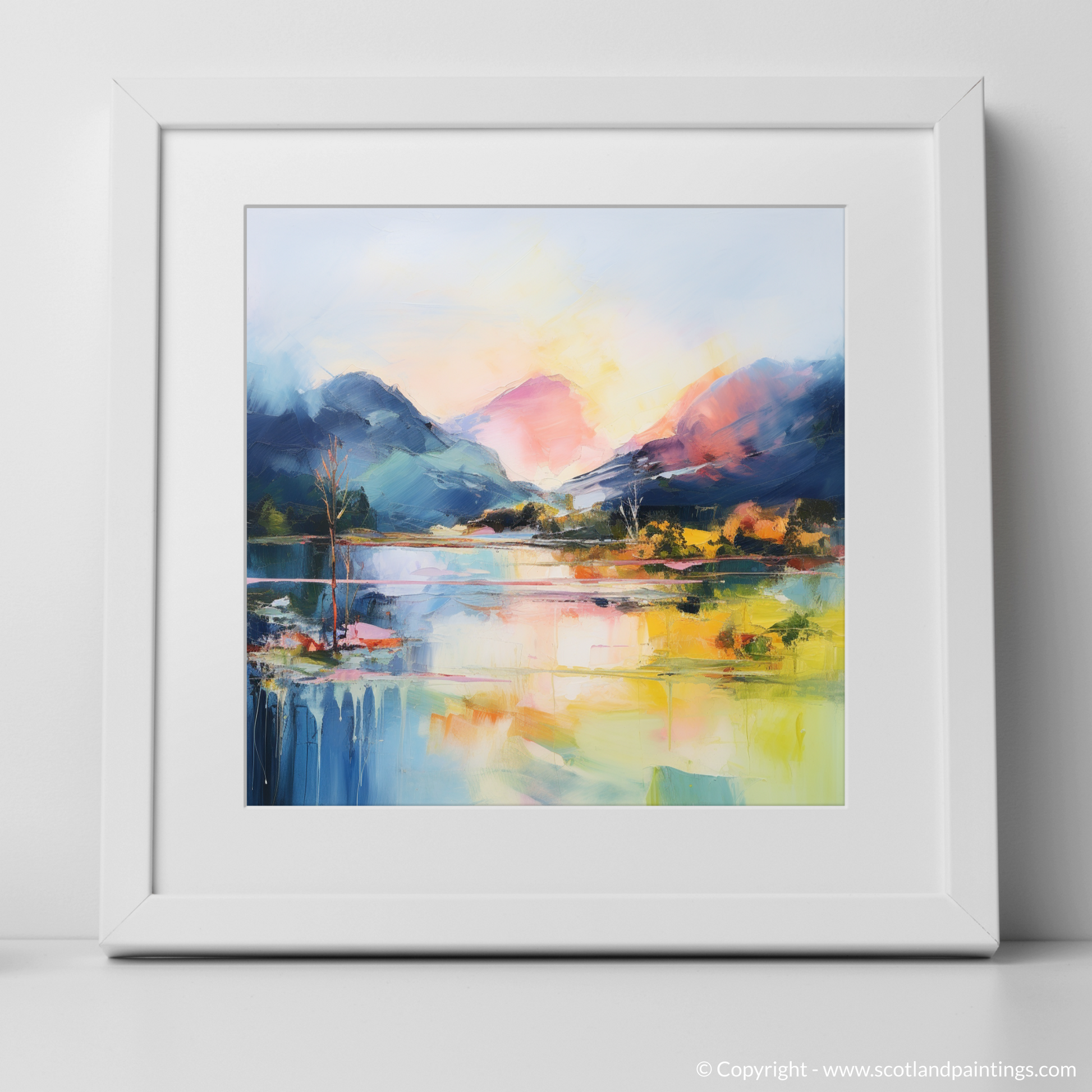 Art Print of Loch Morar, Highlands in summer with a white frame