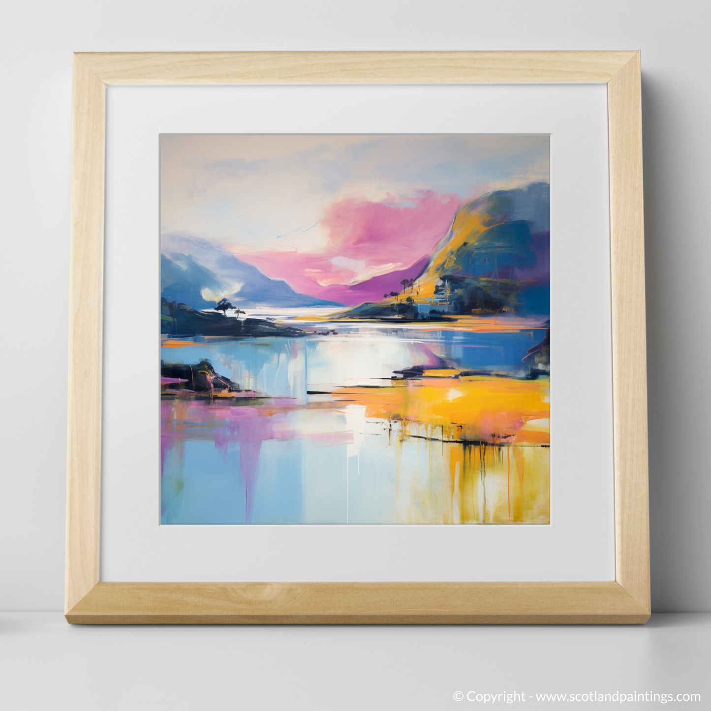 Art Print of Loch Morar, Highlands in summer with a natural frame