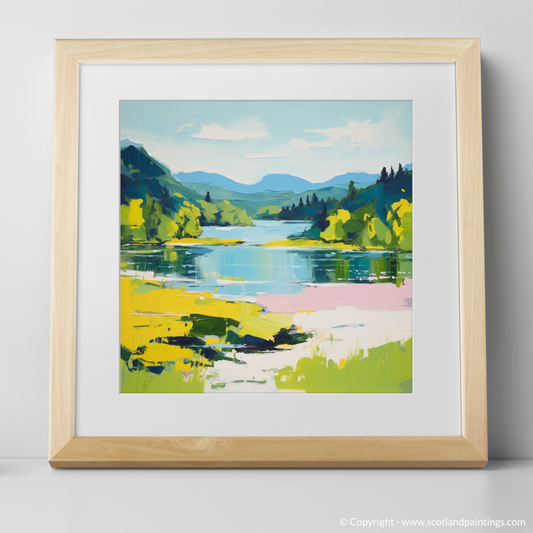 Painting and Art Print of Loch Achray in summer. Summer Splendour at Loch Achray.