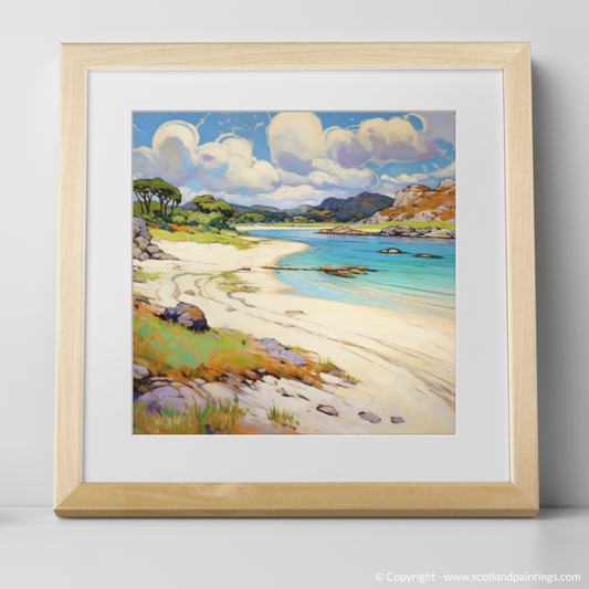 Art Print of Silver Sands of Morar in summer with a natural frame