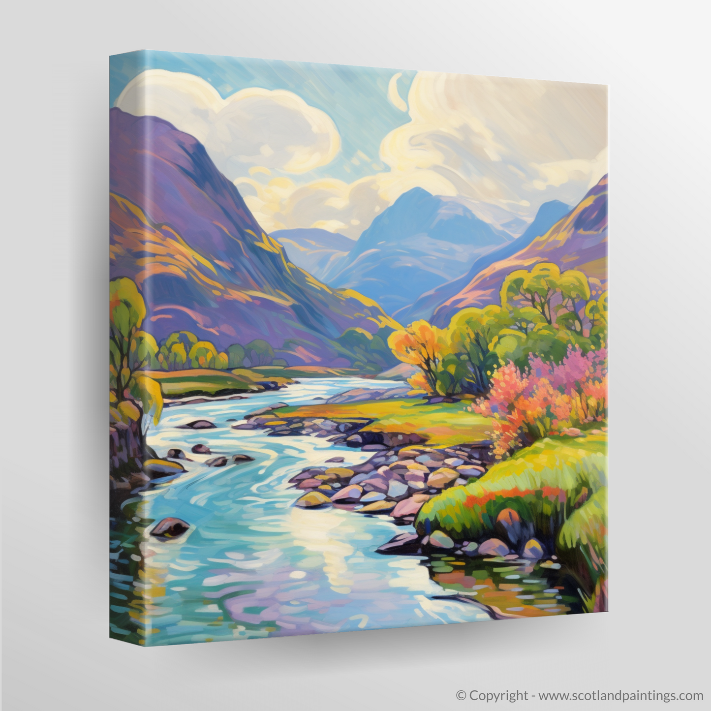 Canvas Print of River in Glencoe during summer