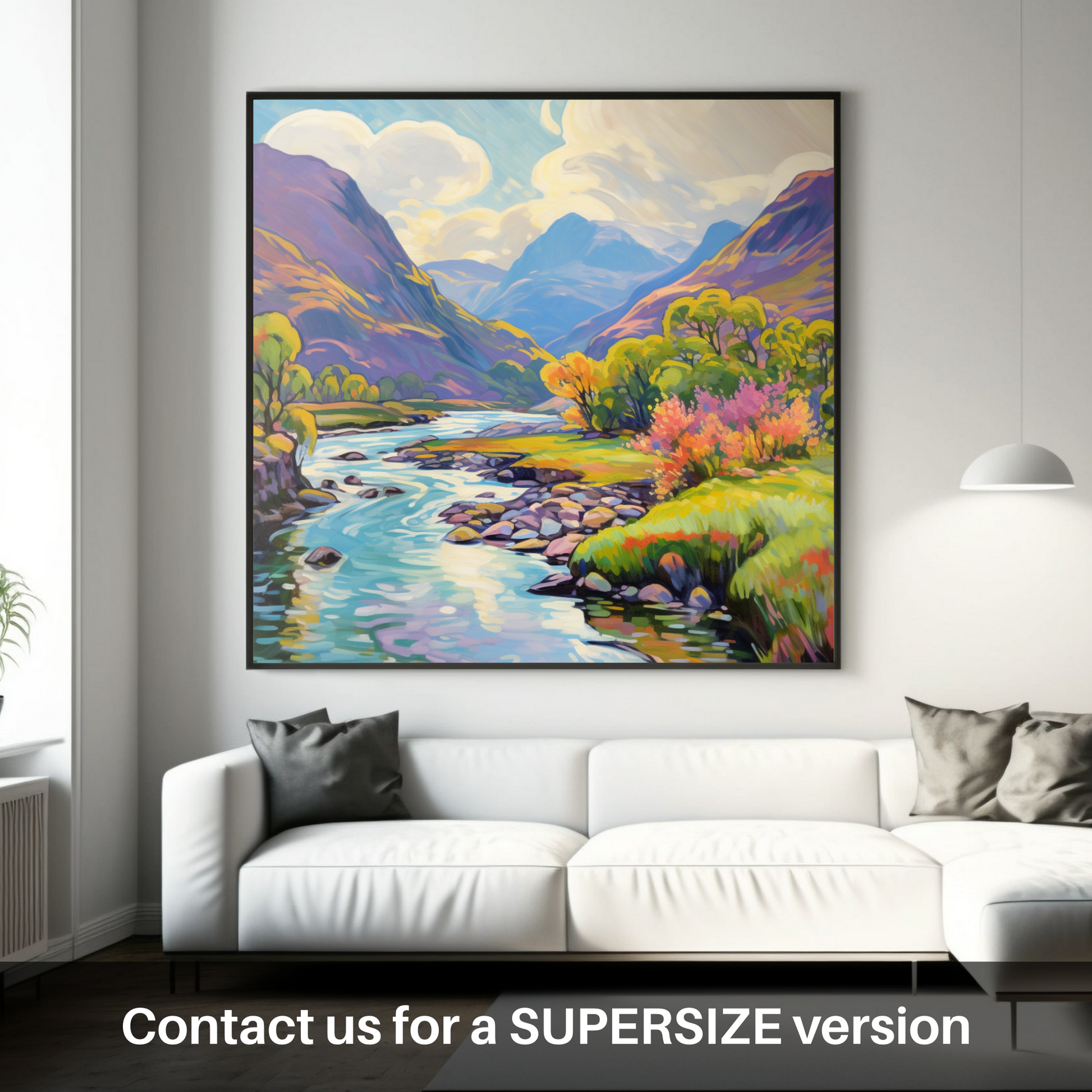 Huge supersize print of River in Glencoe during summer