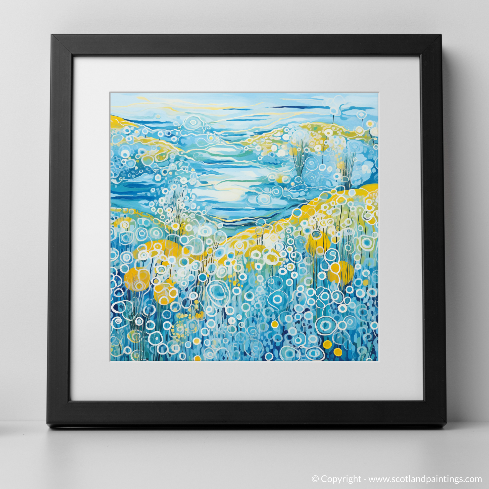 Art Print of Isle of Barra, Outer Hebrides in summer with a black frame