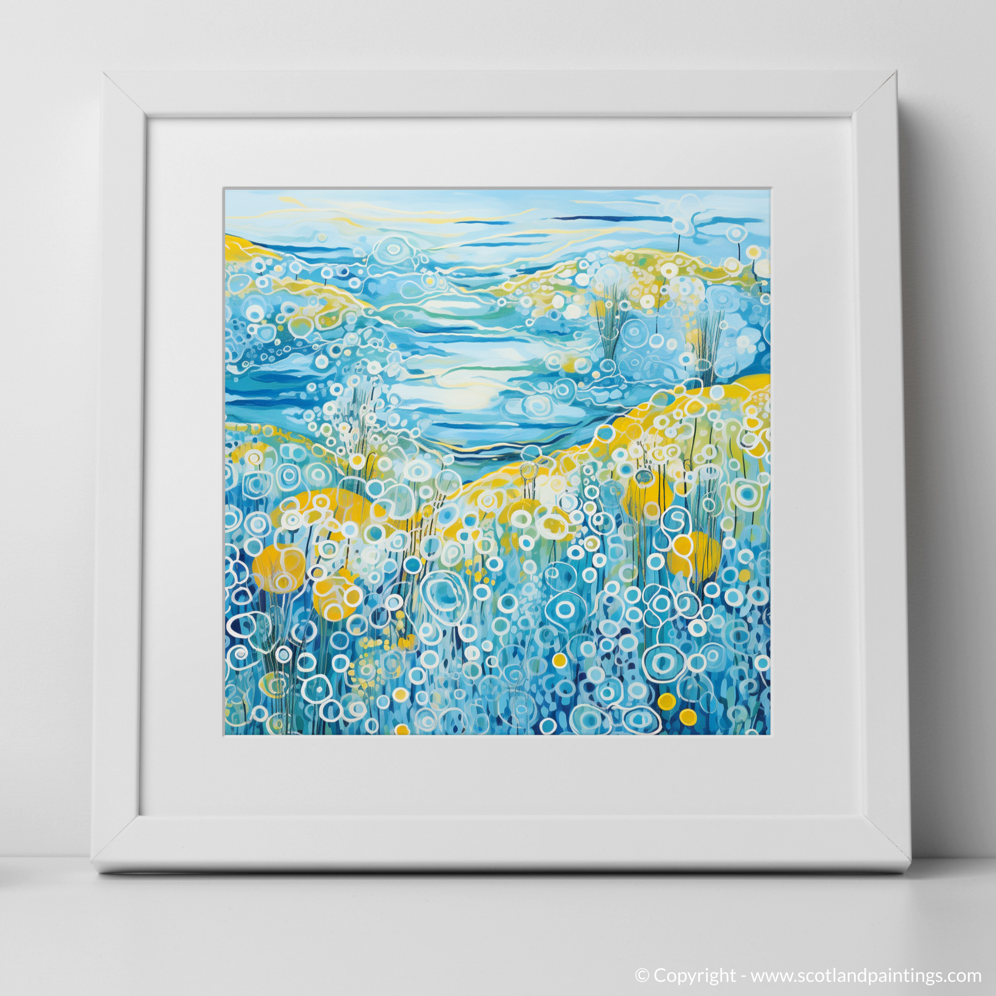 Art Print of Isle of Barra, Outer Hebrides in summer with a white frame