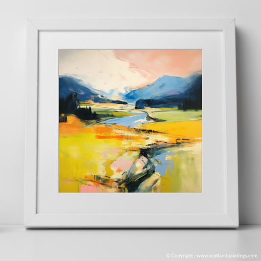 Art Print of Glen Tilt, Perthshire in summer with a white frame