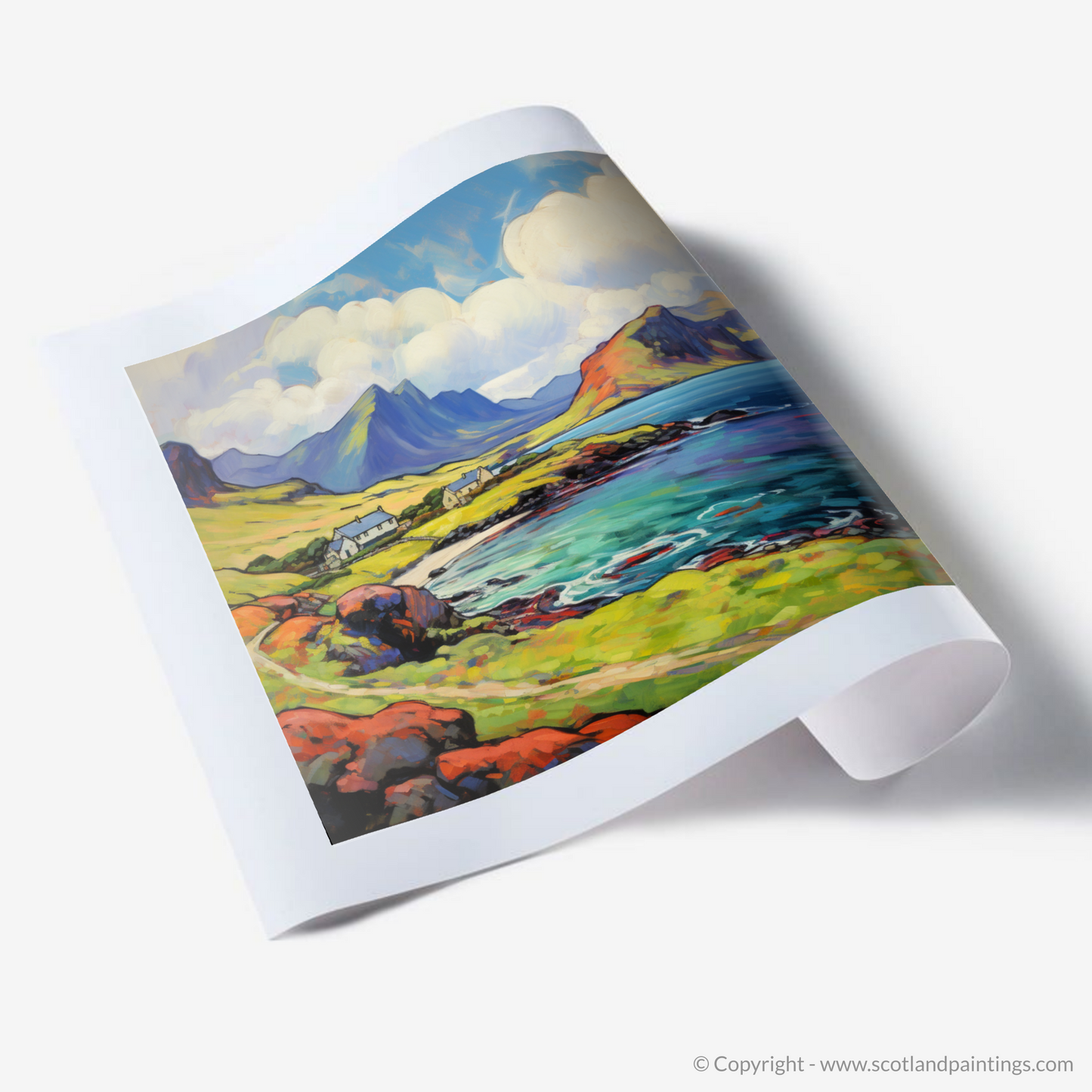 Painting and Art Print of Isle of Skye, Inner Hebrides in summer. Summer Splendour of Isle of Skye.