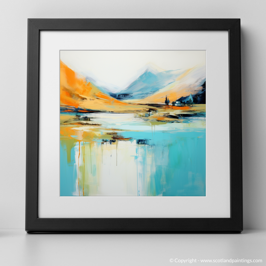 Art Print of Glenfinnan, Highlands in summer with a black frame