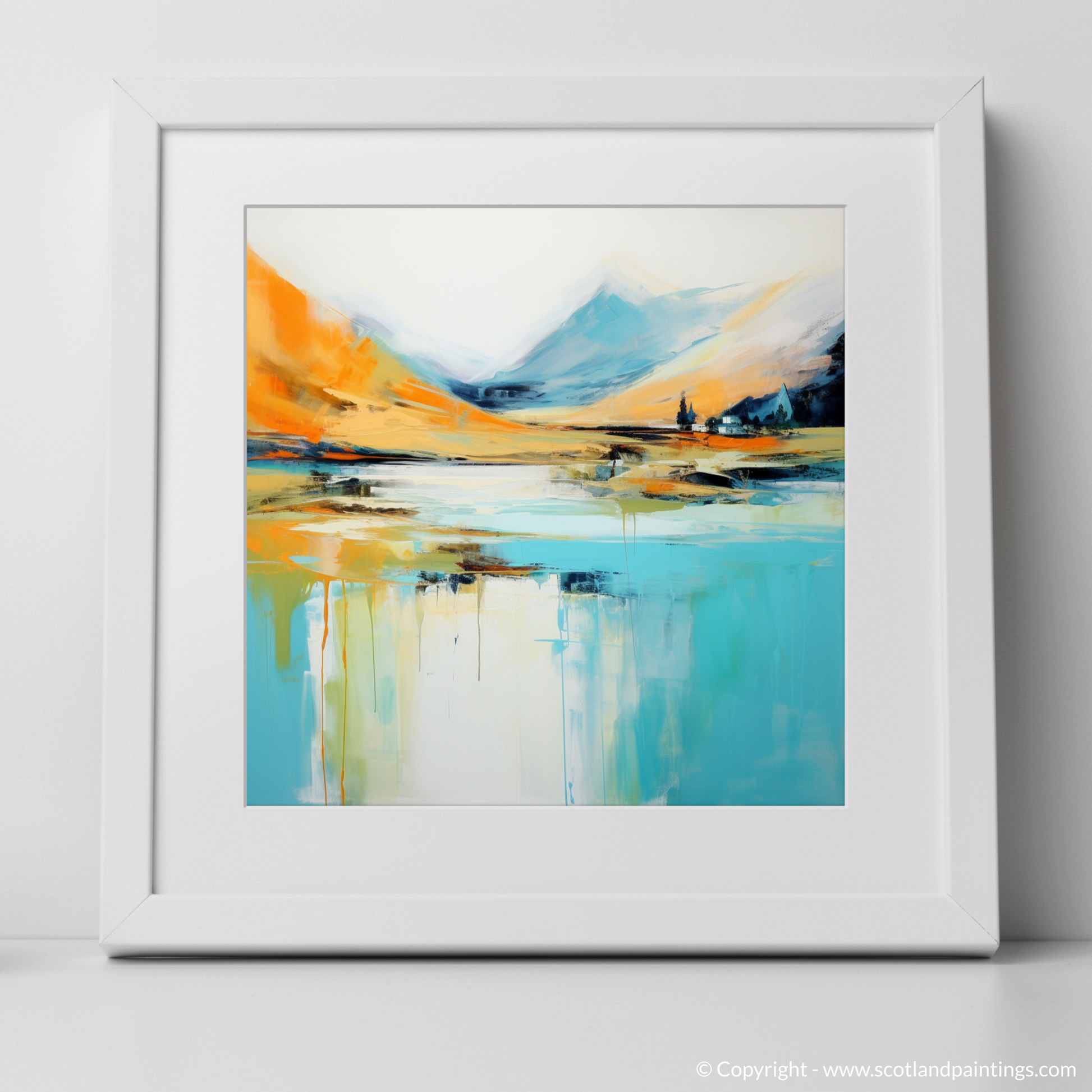 Art Print of Glenfinnan, Highlands in summer with a white frame