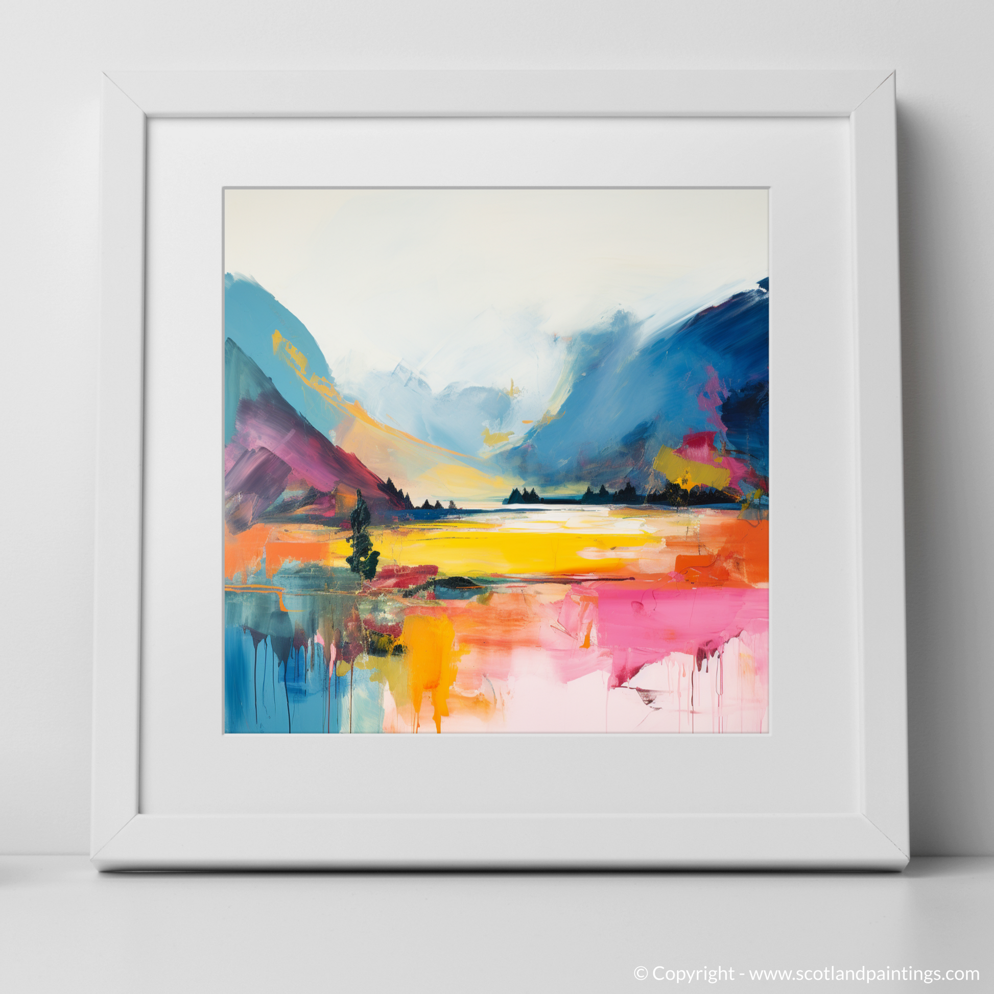 Art Print of Glenfinnan, Highlands in summer with a white frame