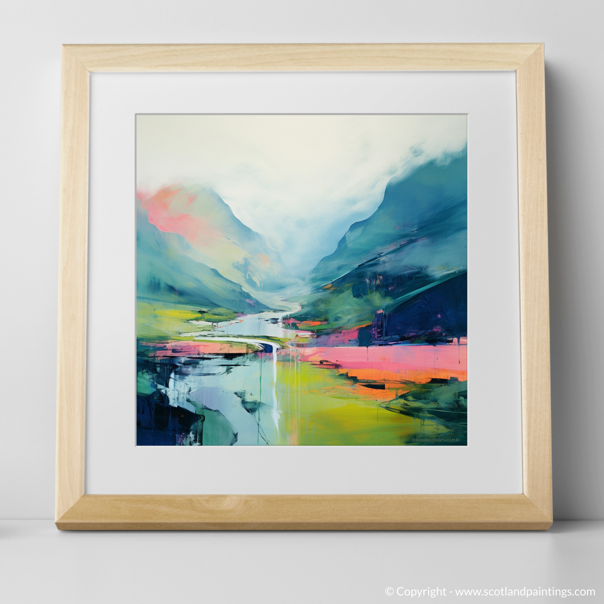 Art Print of Glenfinnan, Highlands in summer with a natural frame