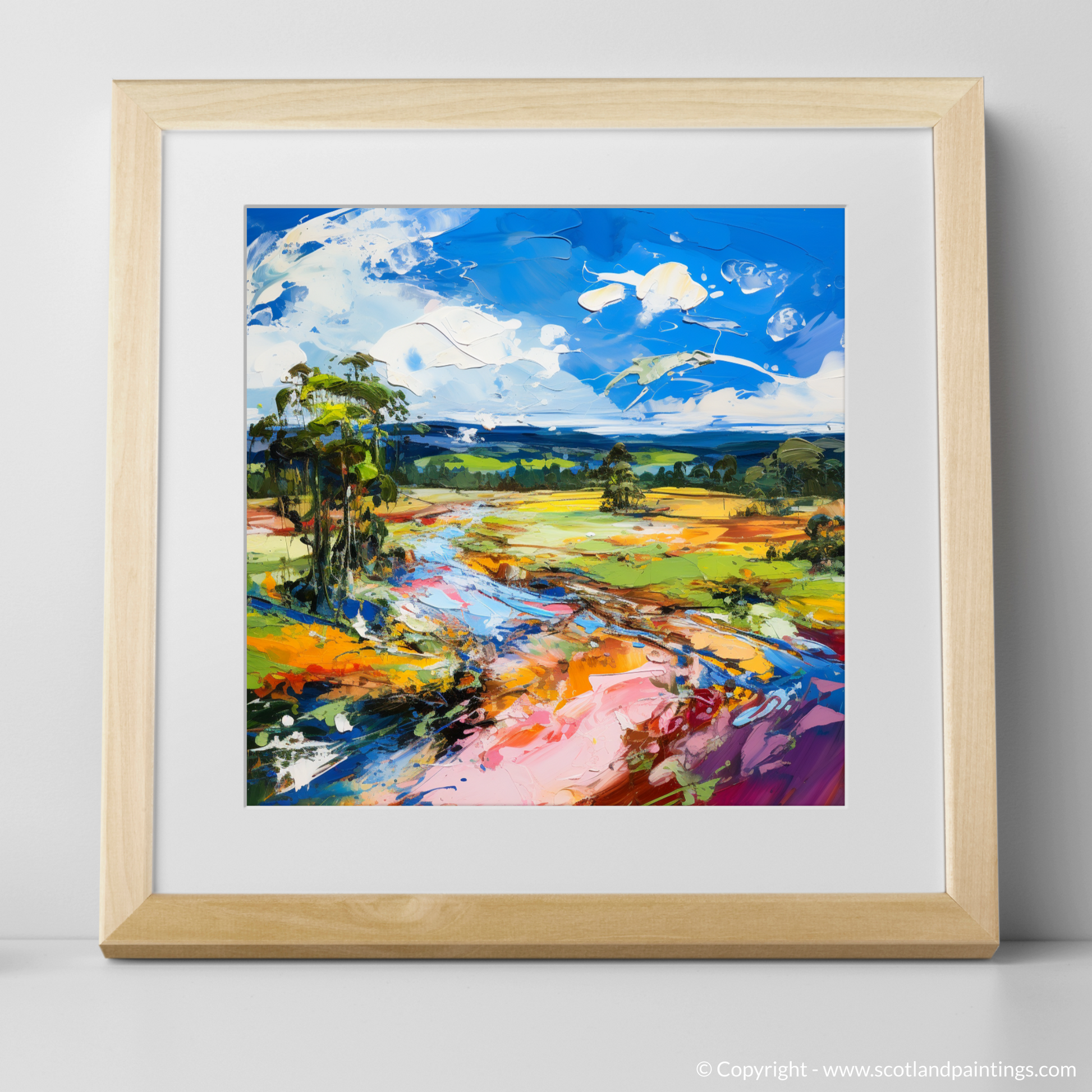 Art Print of Glen Tanar, Aberdeenshire in summer with a natural frame