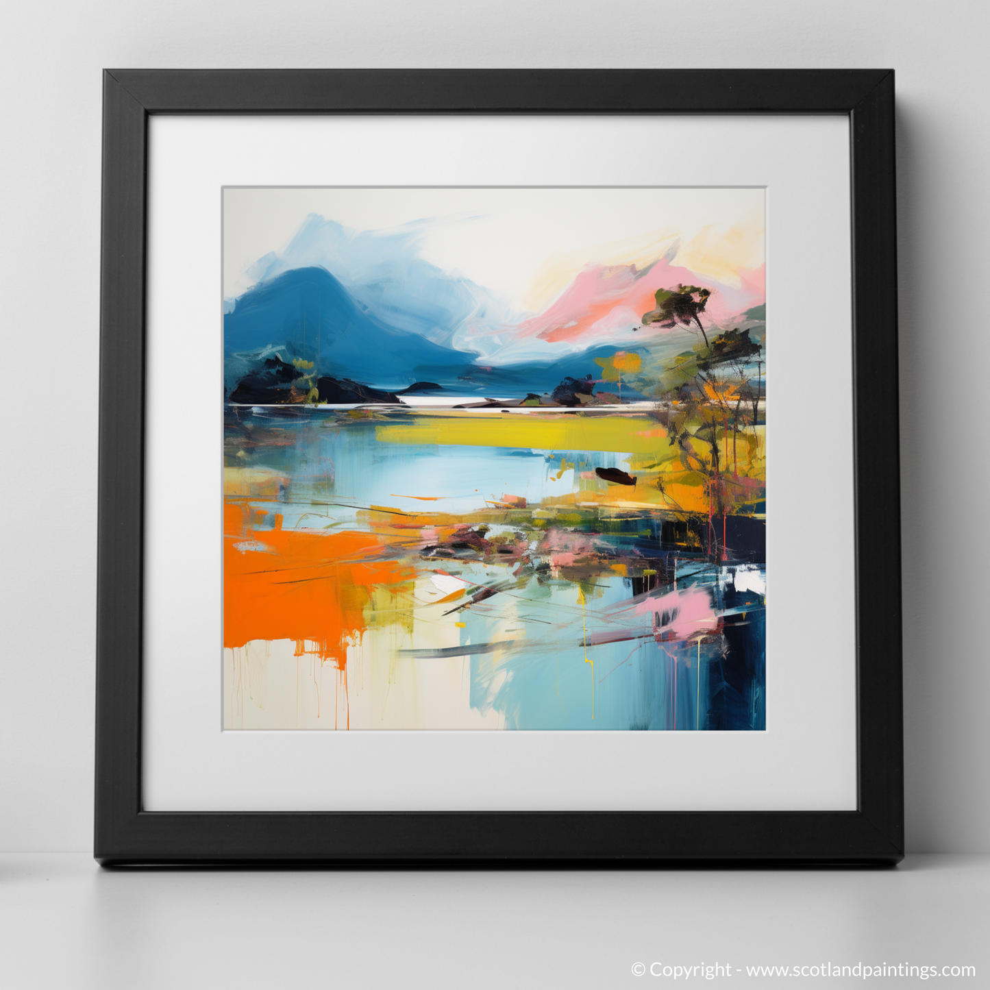 Art Print of Loch Morar, Highlands in summer with a black frame