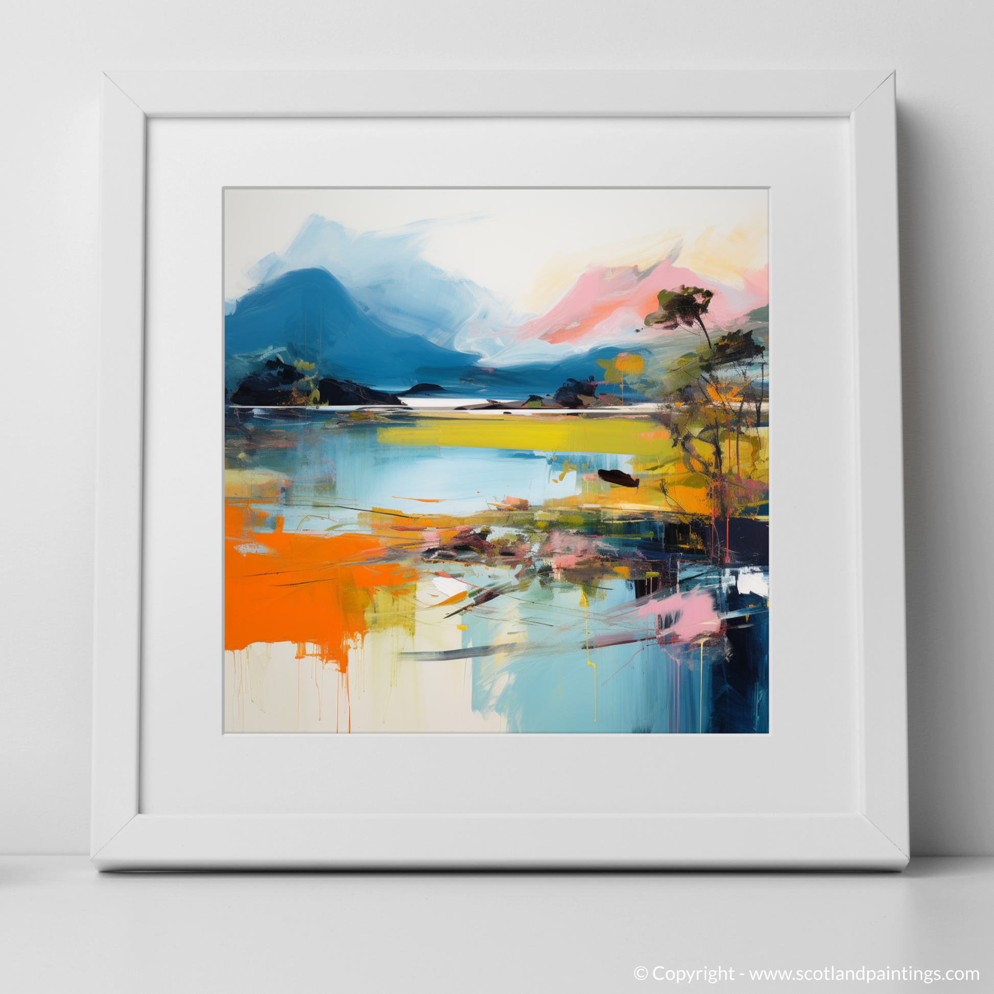 Art Print of Loch Morar, Highlands in summer with a white frame