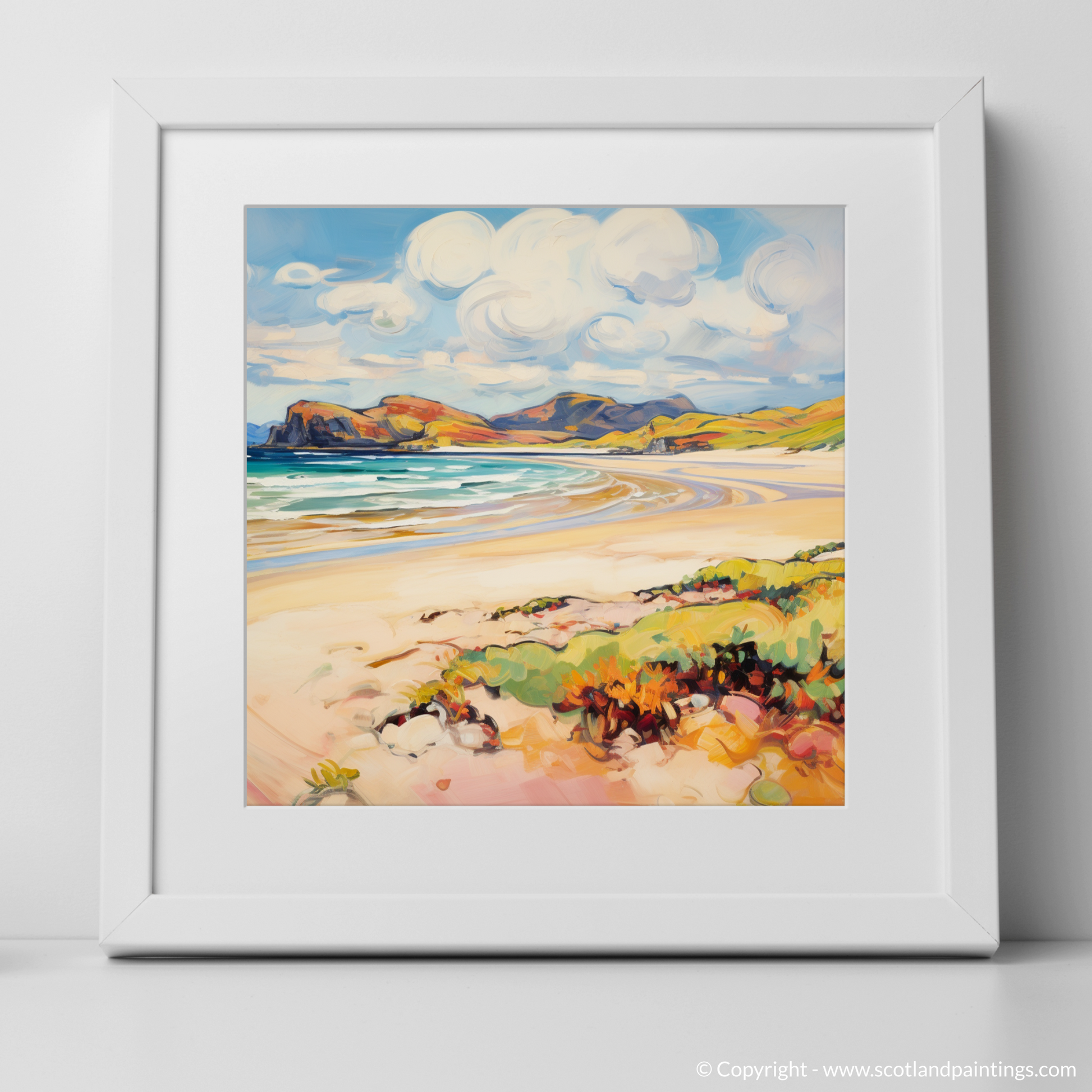 Art Print of Sandwood Bay, Sutherland in summer with a white frame