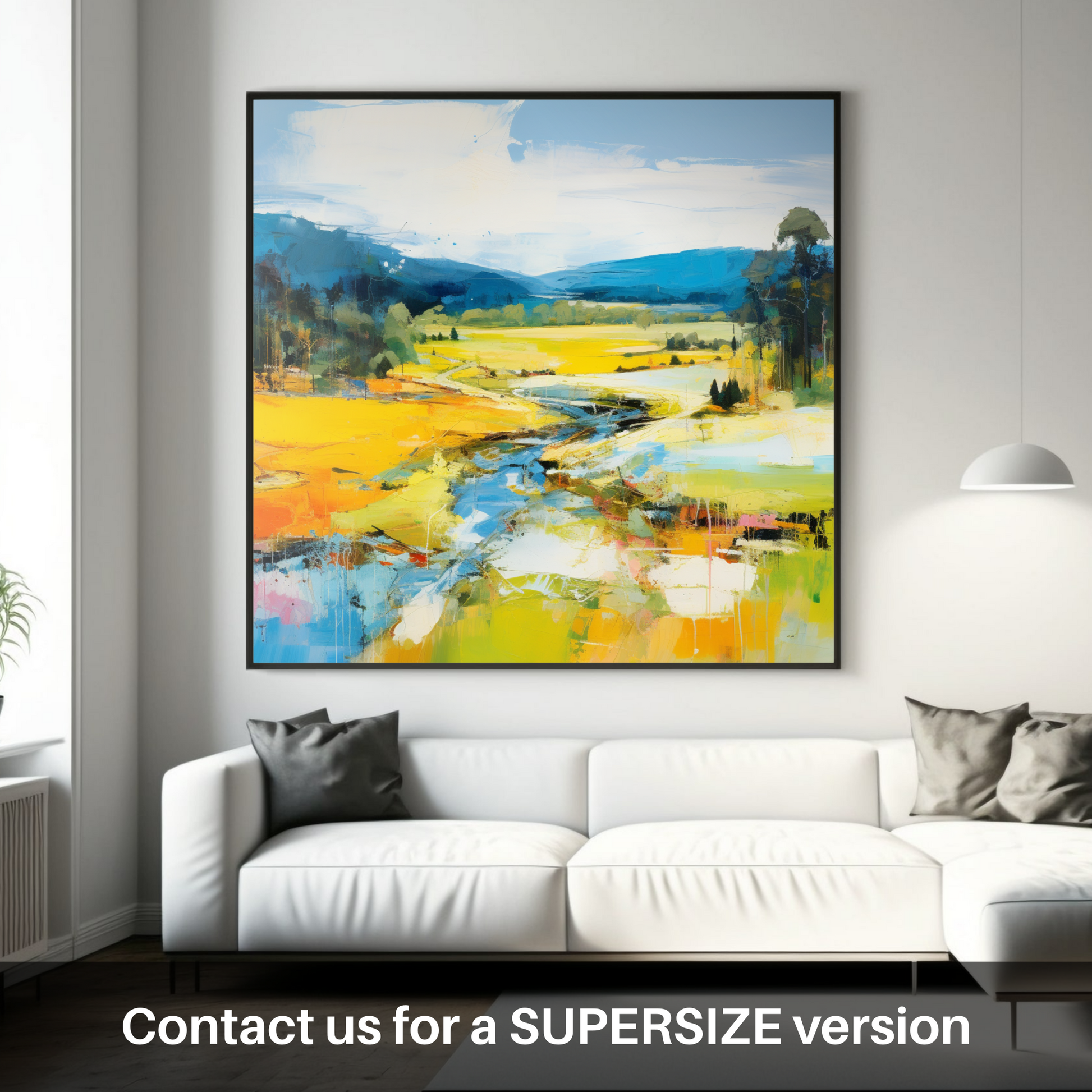 Huge supersize print of Glen Tanar, Aberdeenshire in summer