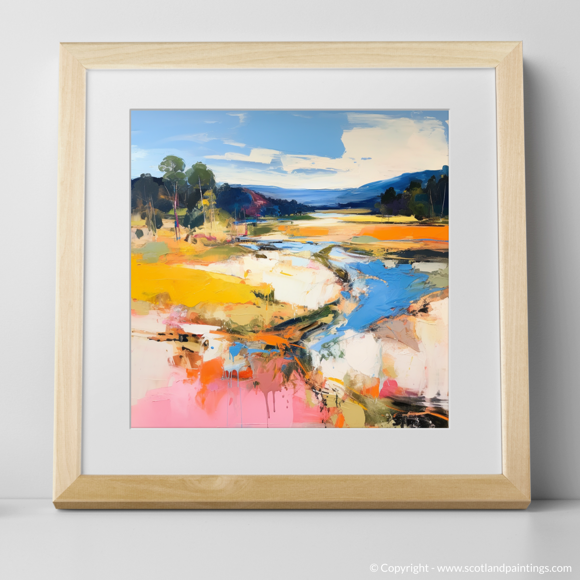 Art Print of Glen Tanar, Aberdeenshire in summer with a natural frame