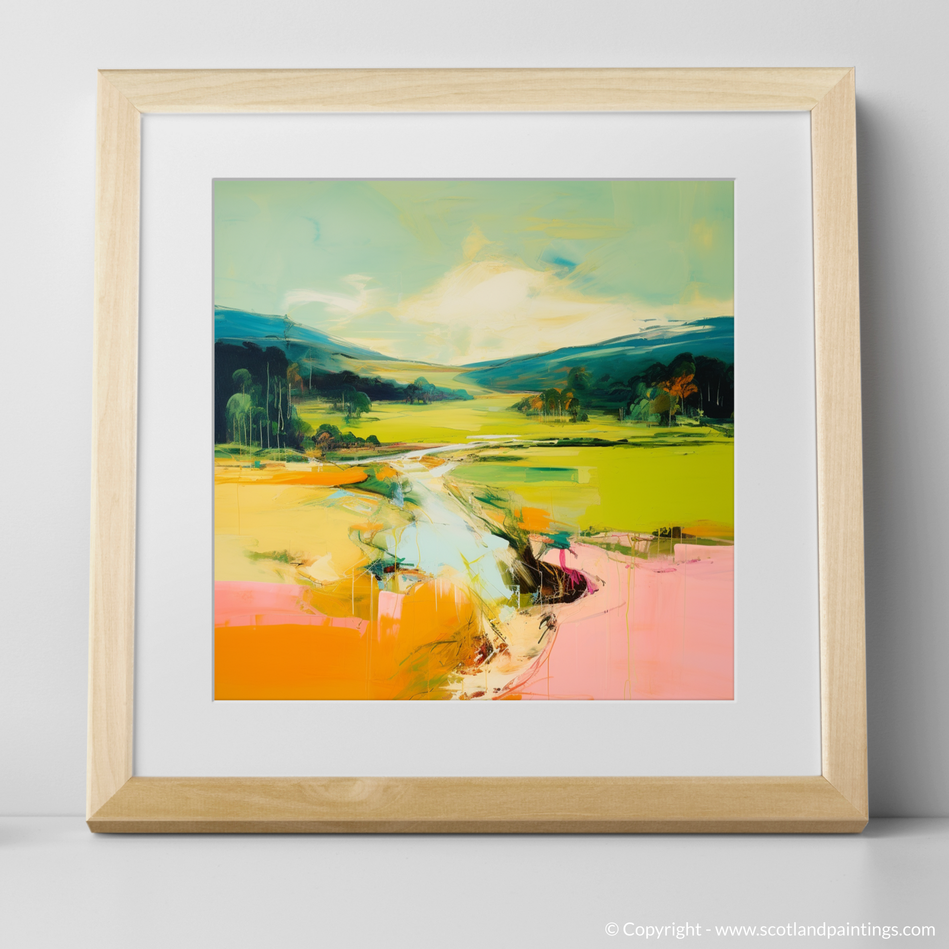 Art Print of Glen Tanar, Aberdeenshire in summer with a natural frame