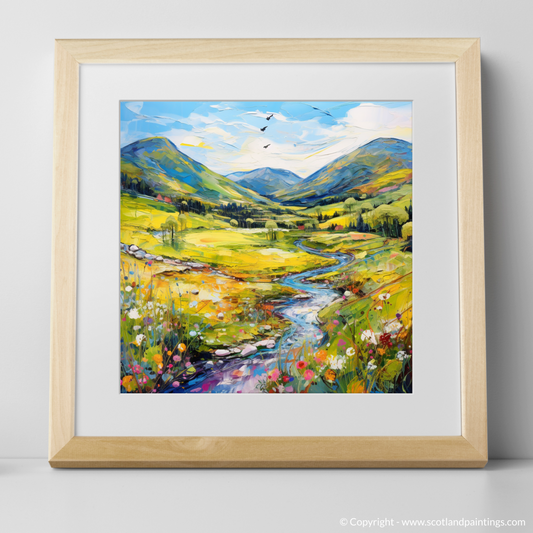 Art Print of Glen Garry, Highlands in summer with a natural frame