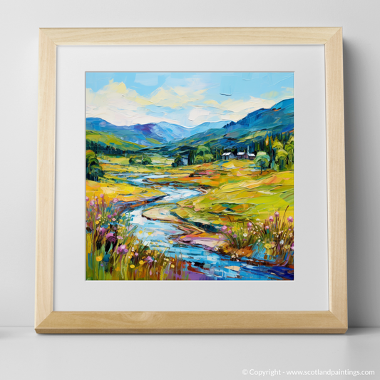 Art Print of Glen Garry, Highlands in summer with a natural frame