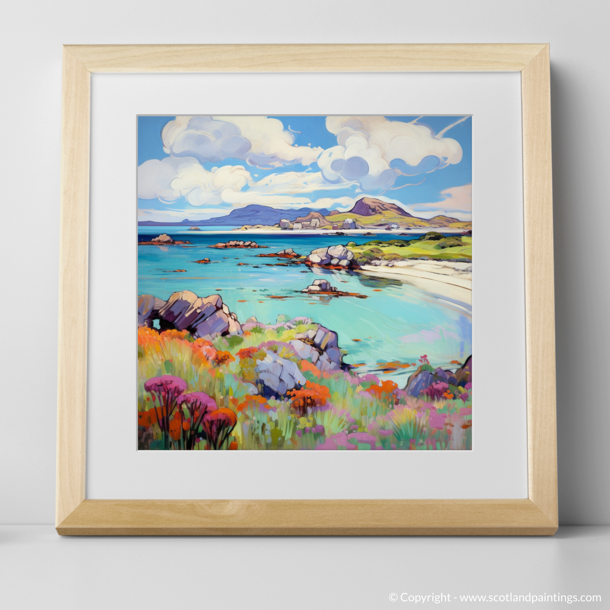 Art Print of Isle of Iona, Inner Hebrides in summer with a natural frame