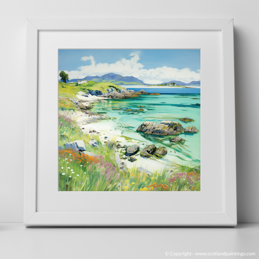 Art Print of Isle of Iona, Inner Hebrides in summer with a white frame