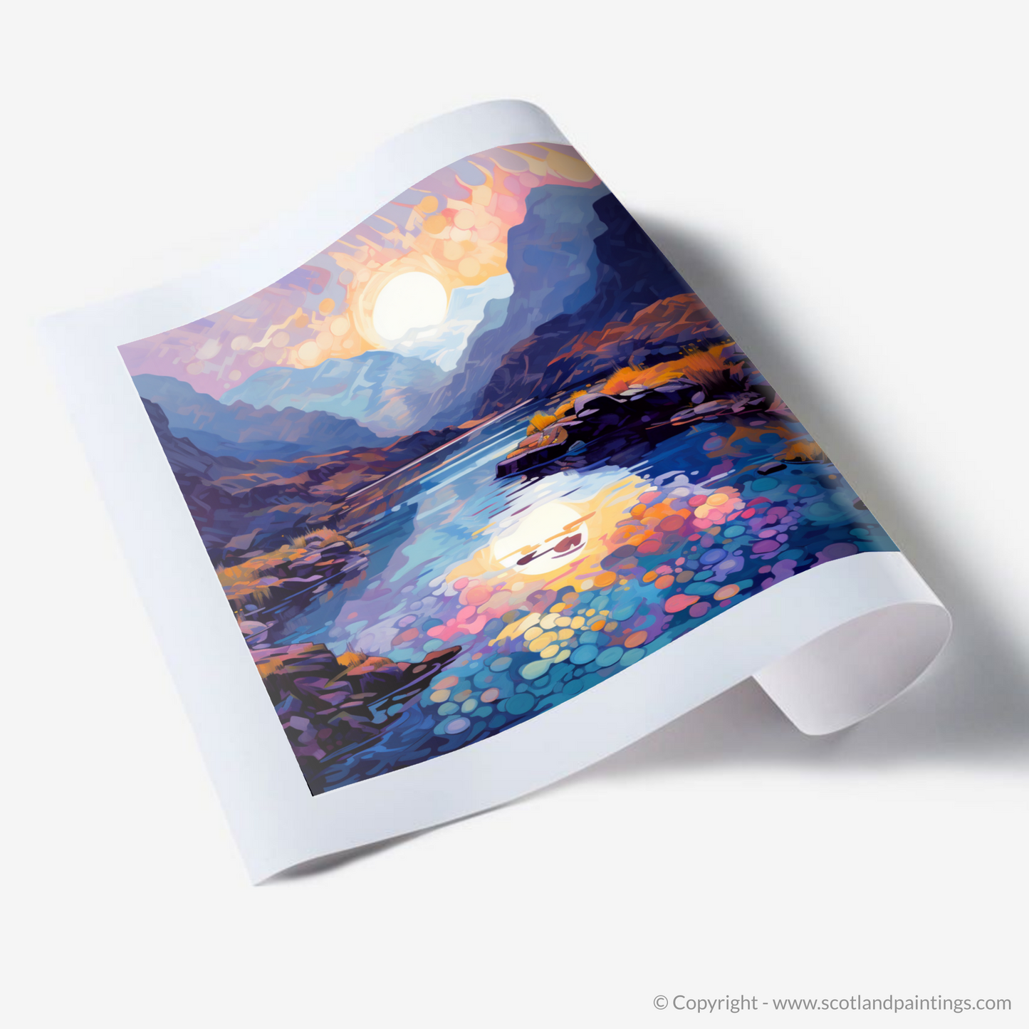 Art Print of Isle of Skye Fairy Pools at dusk in summer