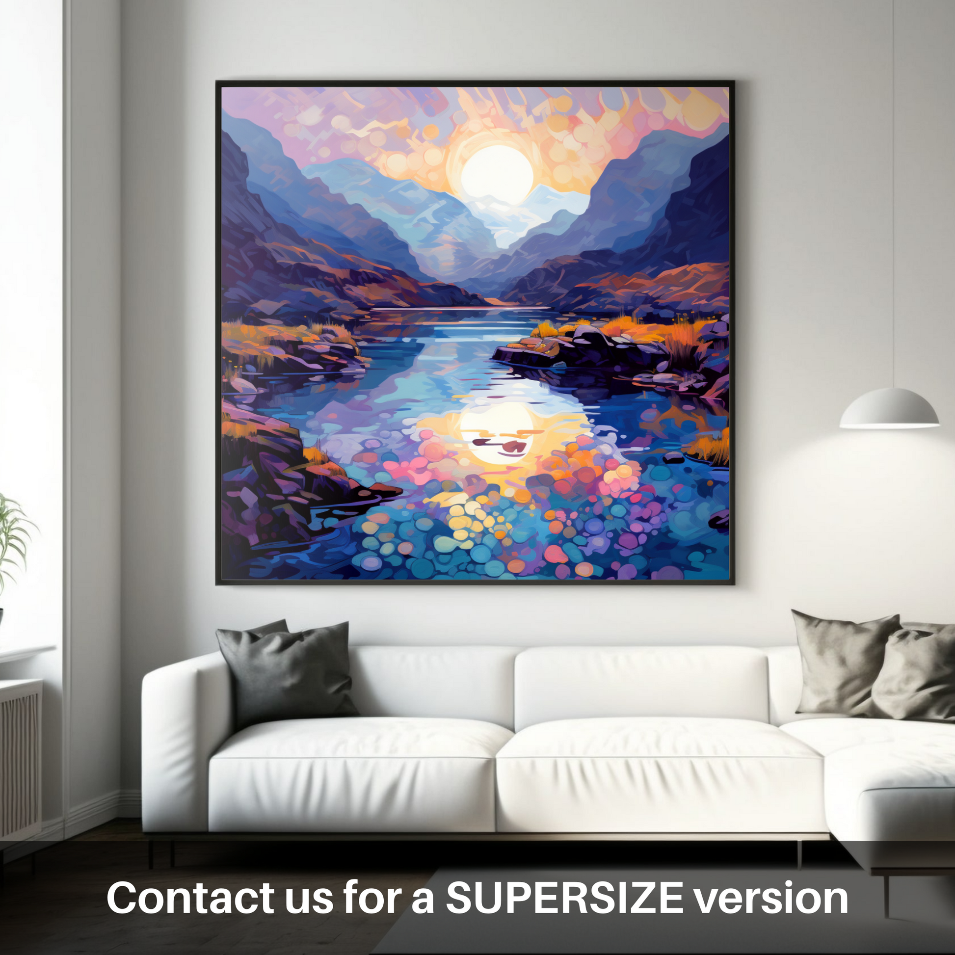 Huge supersize print of Isle of Skye Fairy Pools at dusk in summer