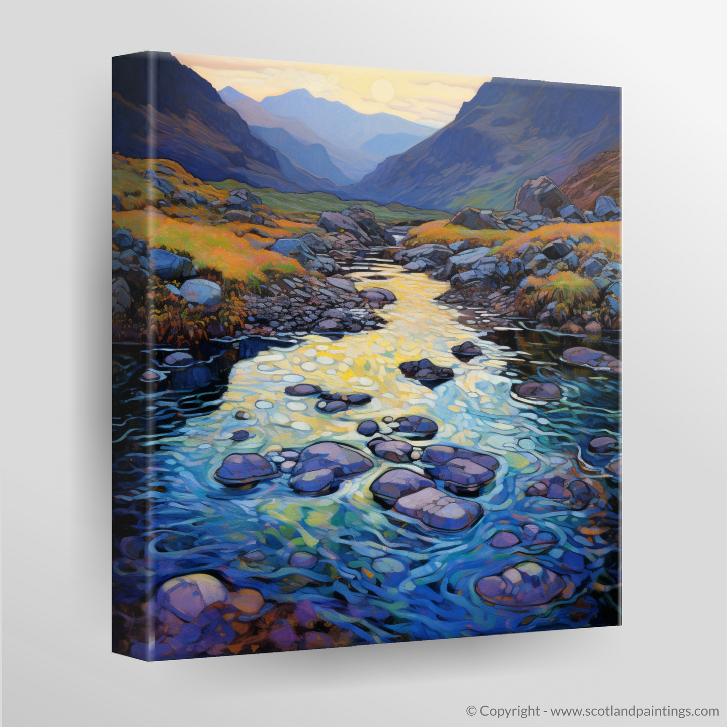 Canvas Print of Isle of Skye Fairy Pools at dusk in summer