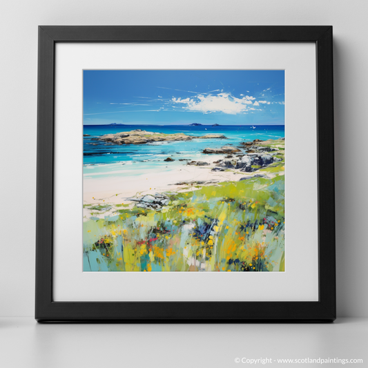 Art Print of Isle of Tiree, Inner Hebrides in summer with a black frame