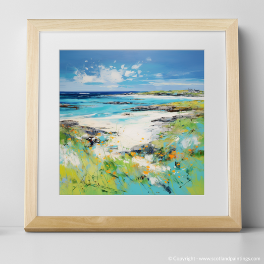 Art Print of Isle of Tiree, Inner Hebrides in summer with a natural frame