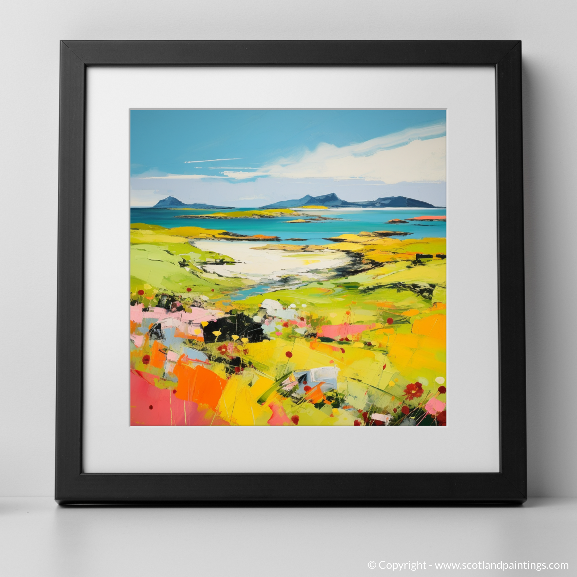 Art Print of Isle of Colonsay, Inner Hebrides in summer with a black frame
