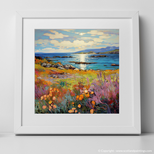 Art Print of Isle of Gigha, Inner Hebrides in summer with a white frame