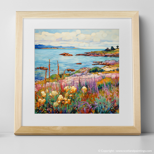 Art Print of Isle of Gigha, Inner Hebrides in summer with a natural frame