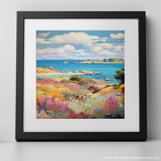Art Print of Isle of Gigha, Inner Hebrides in summer with a black frame
