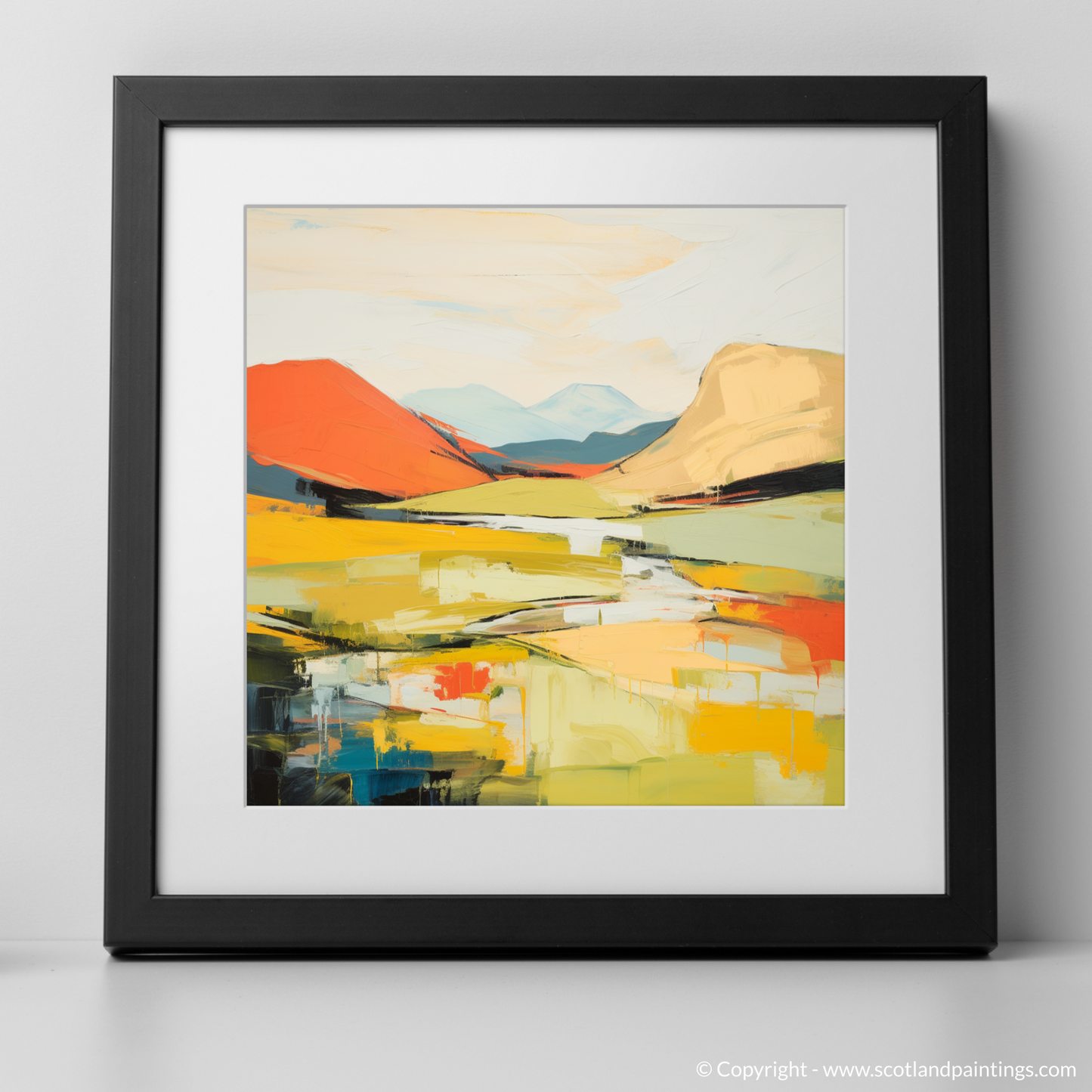 Art Print of Glen Garry, Highlands in summer with a black frame