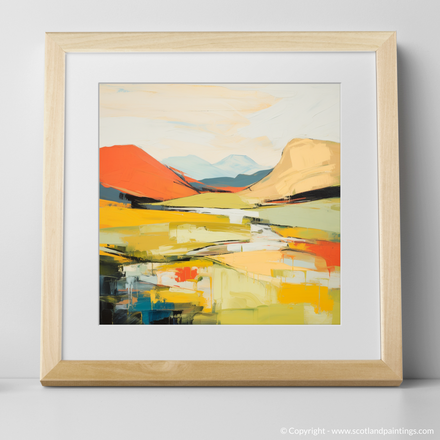 Art Print of Glen Garry, Highlands in summer with a natural frame