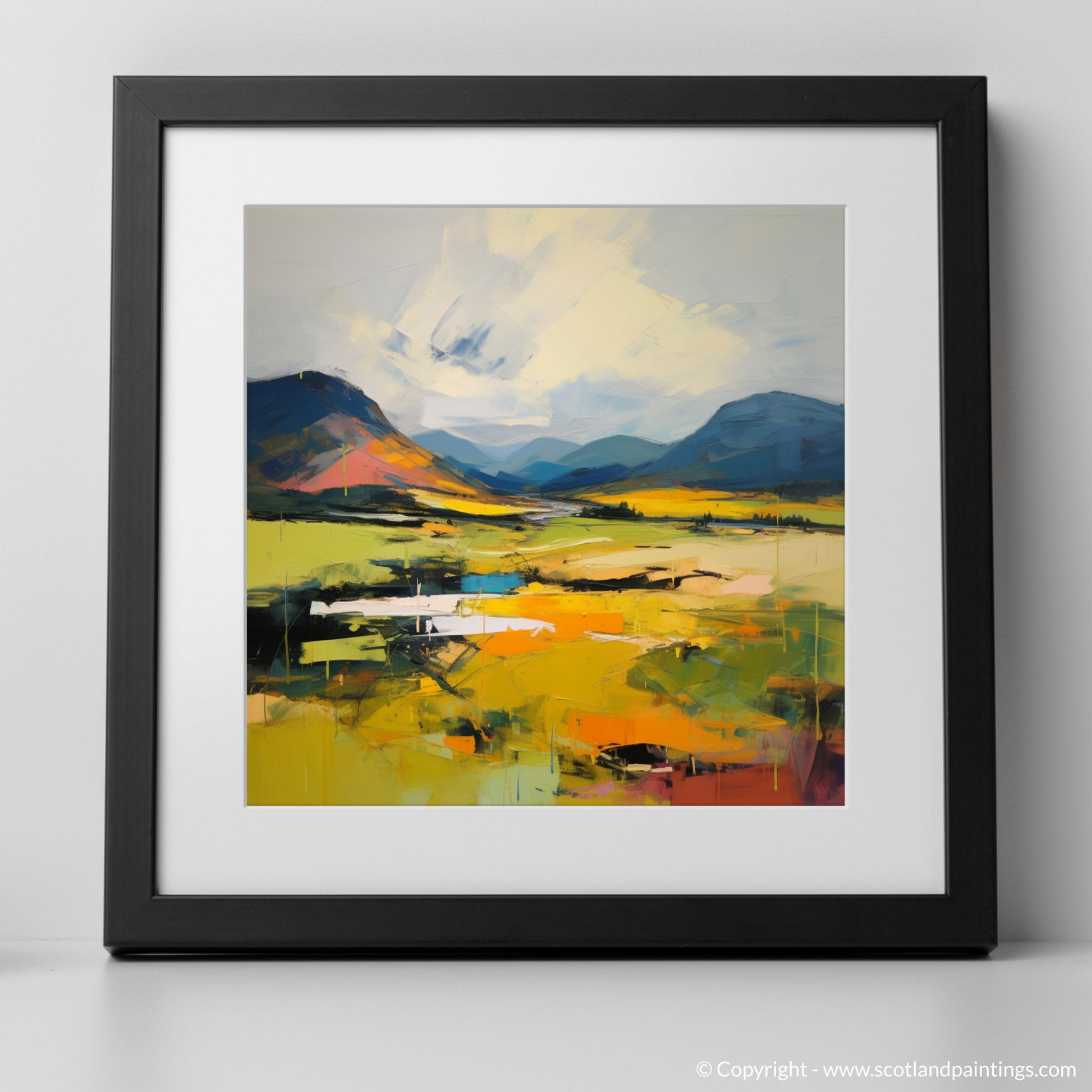 Art Print of Glen Garry, Highlands in summer with a black frame