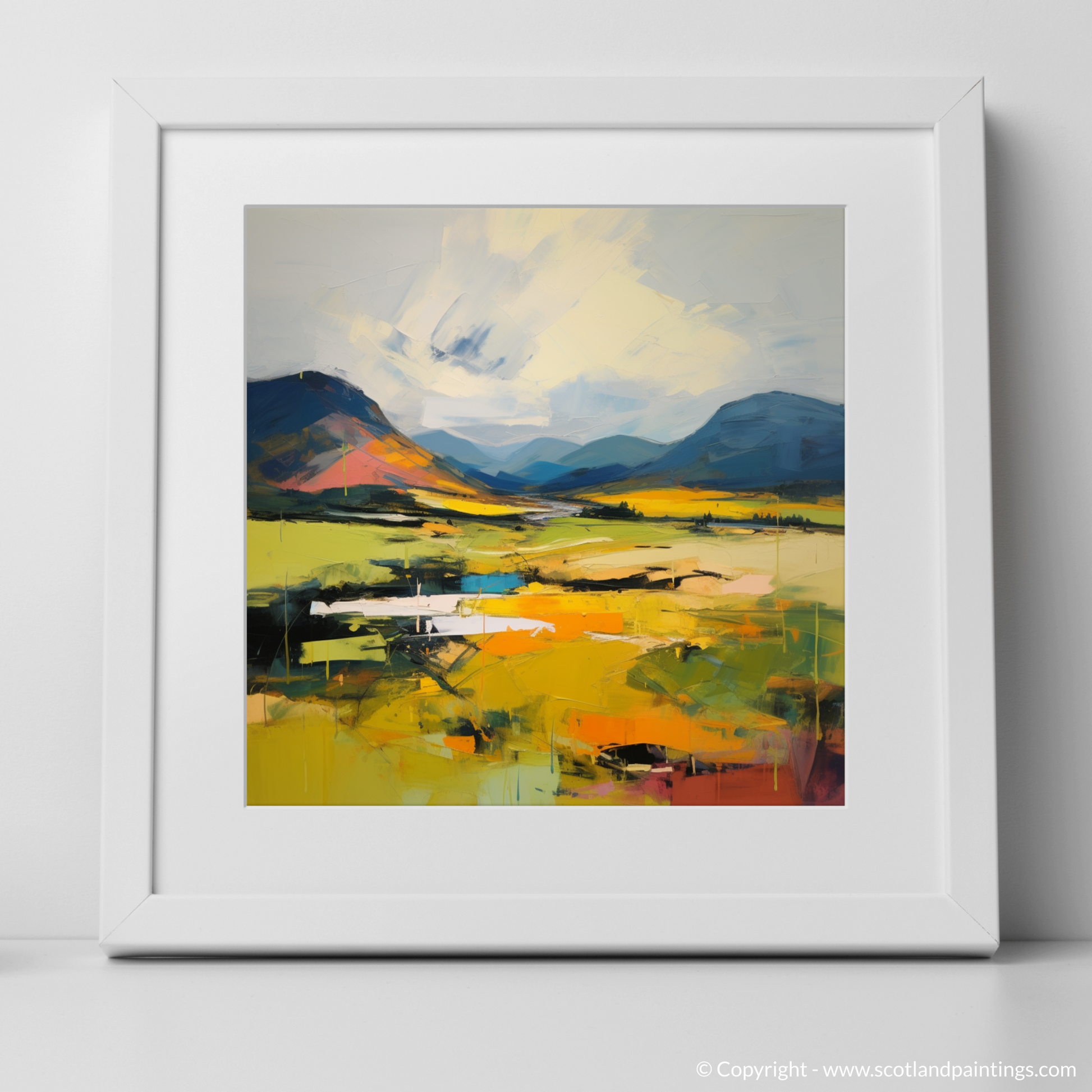 Art Print of Glen Garry, Highlands in summer with a white frame