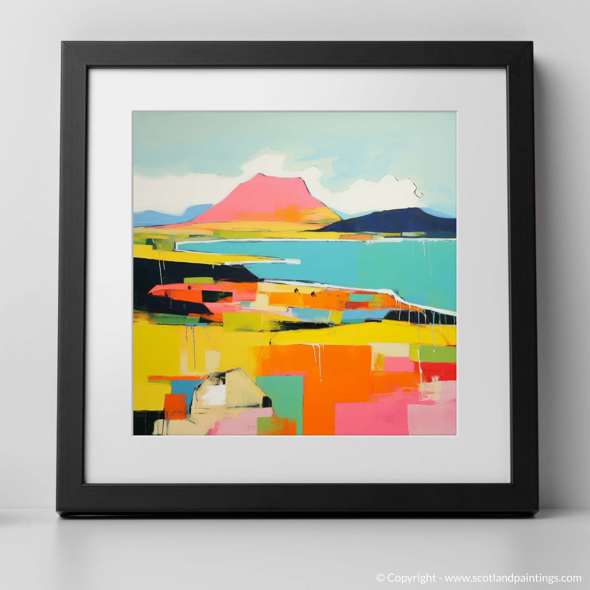 Art Print of Isle of Arran, Firth of Clyde in summer with a black frame